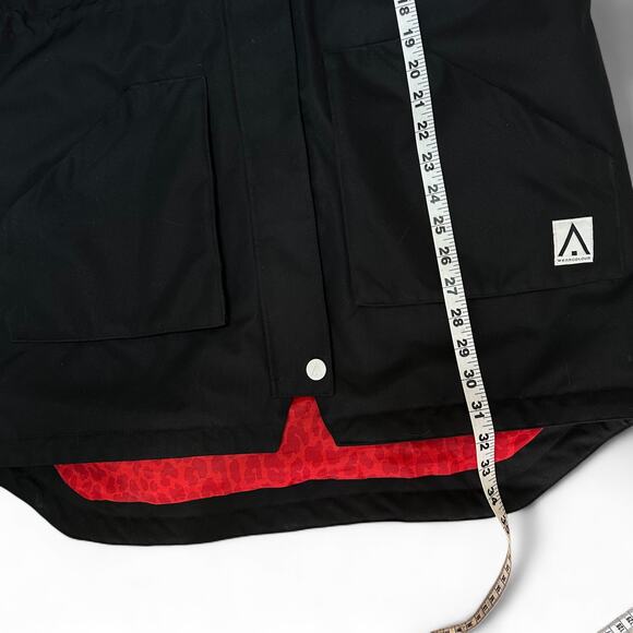 WEARCOLOUR Black Red Lined‎ Hooded Jacket Men's Size L Waterproof Snow Ski Coat - Picture 2 of 14